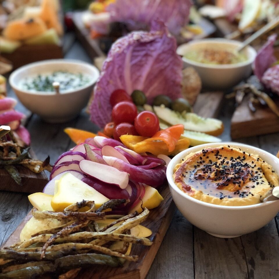 Foto von einem veganen Buffet.
